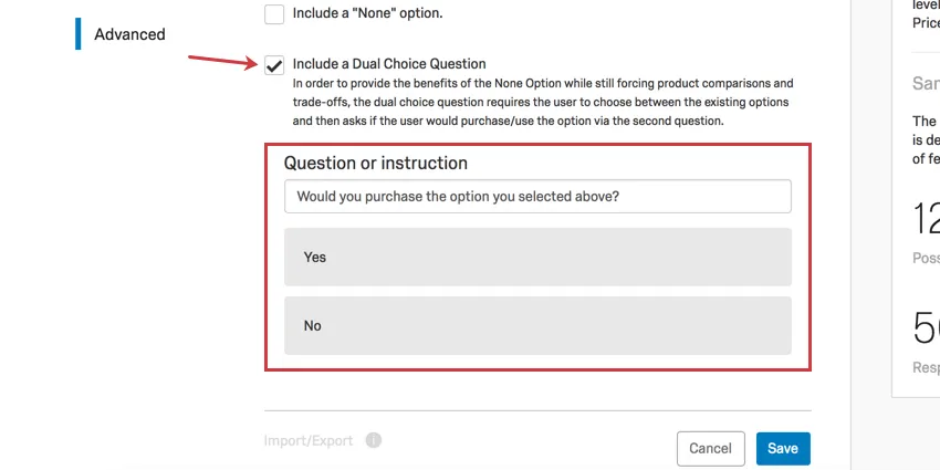 Checkbox makes a field for a question appear
