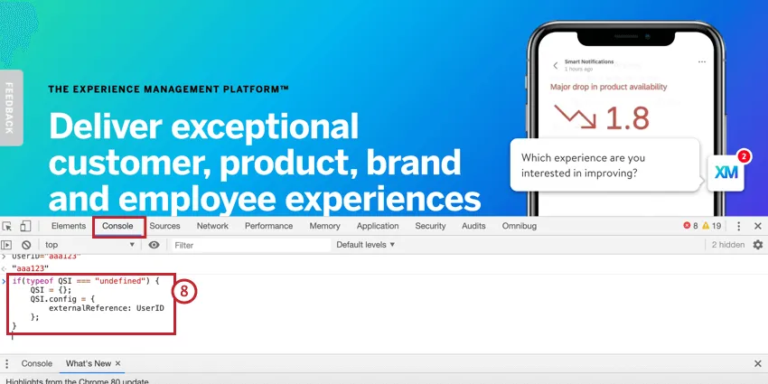 ユーザーIDを取得するjavascript式を入力する