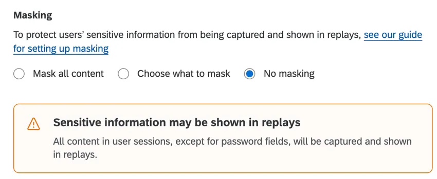 choosing to use no masking