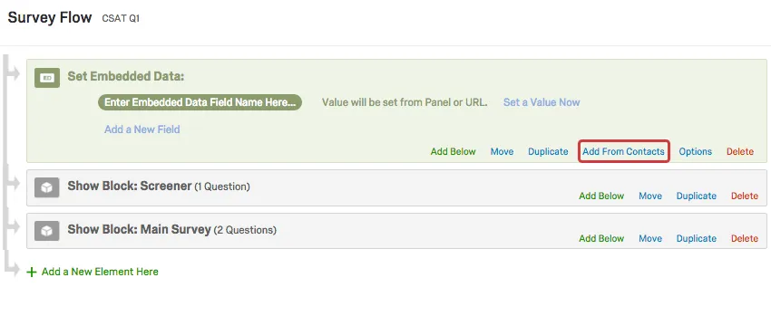 Add From Contacts option on the lower-right