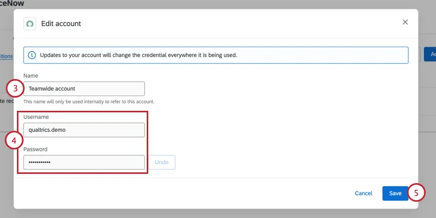 modifier le nom et les données didentification du compte