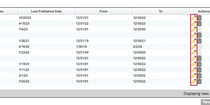 カレンダーを編集するための鉛筆アイコン