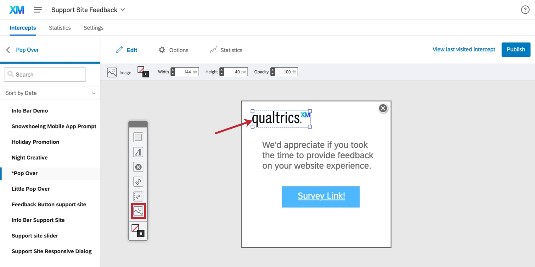 Adding an image to the creative