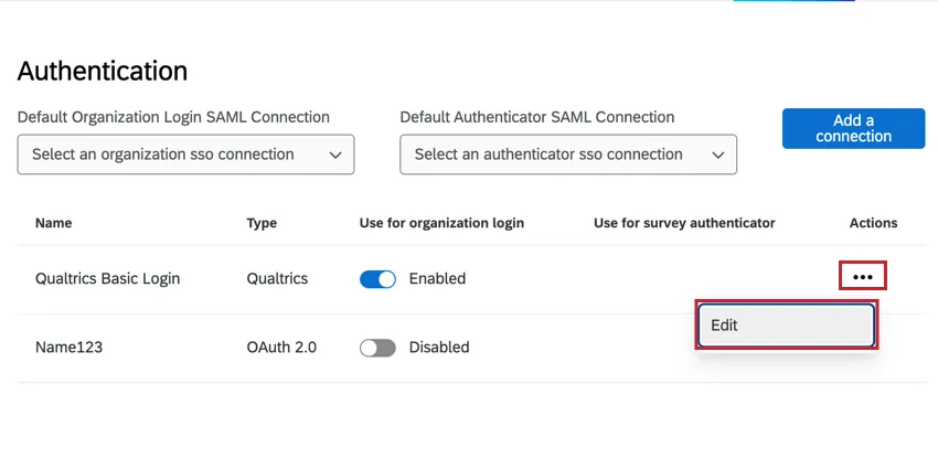 cliccando su modifica per laccesso a Qualtrics