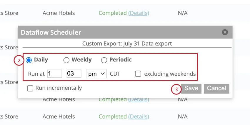 choosing the dataflow frequency