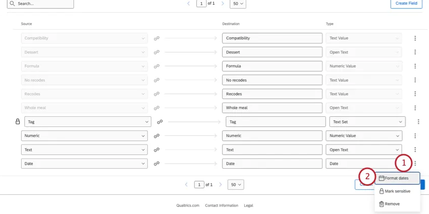 selezionare il pulsante di formattazione delle date