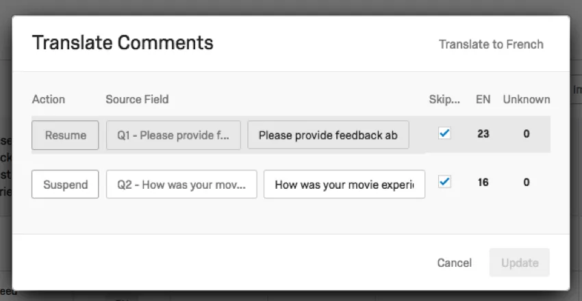 Q1の次へレジューム、Q2の次へサスペンドと表示される。