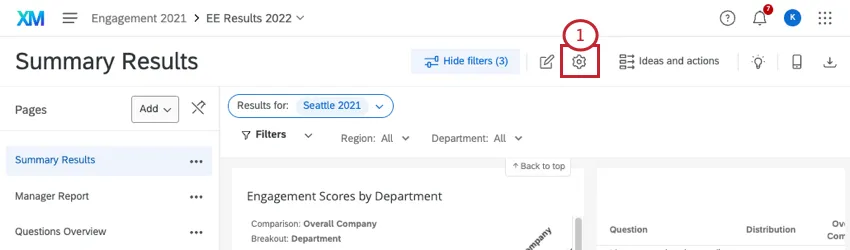 Button that has a gear icon