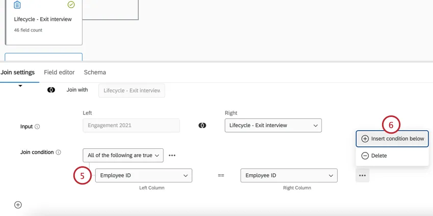 creating the join condition