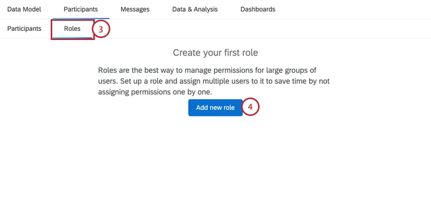 Navegar hasta los roles y hacer clic en agregar nuevo rol