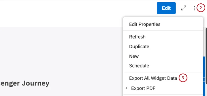 Expand the options menu in the book header. Select Export All Tab Data.