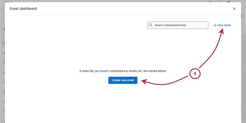 new window where you add dashboard emails
