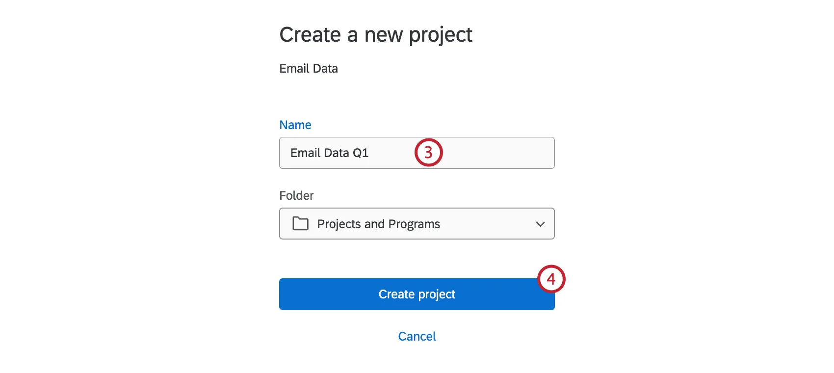 entering project details