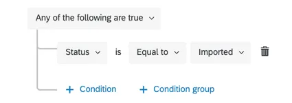If Status is equal to Imported