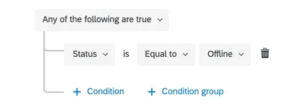 If Status is equal to Offline