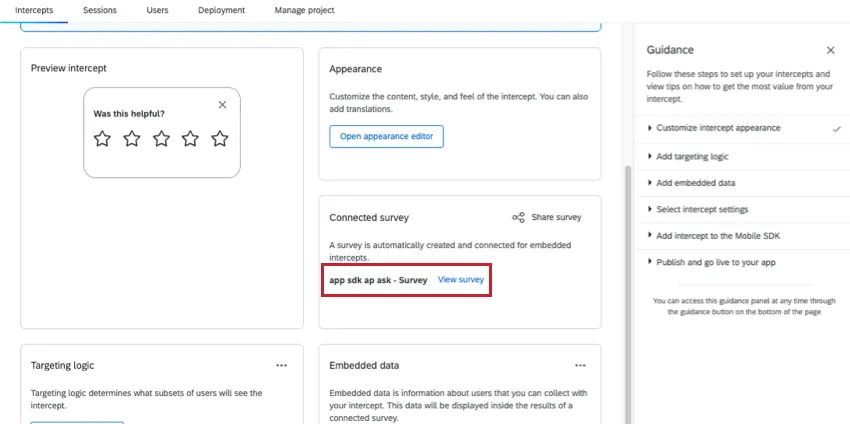 sezione sondaggio collegata con collegamento al sondaggio