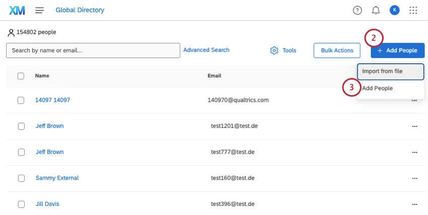 clicking add people then add people