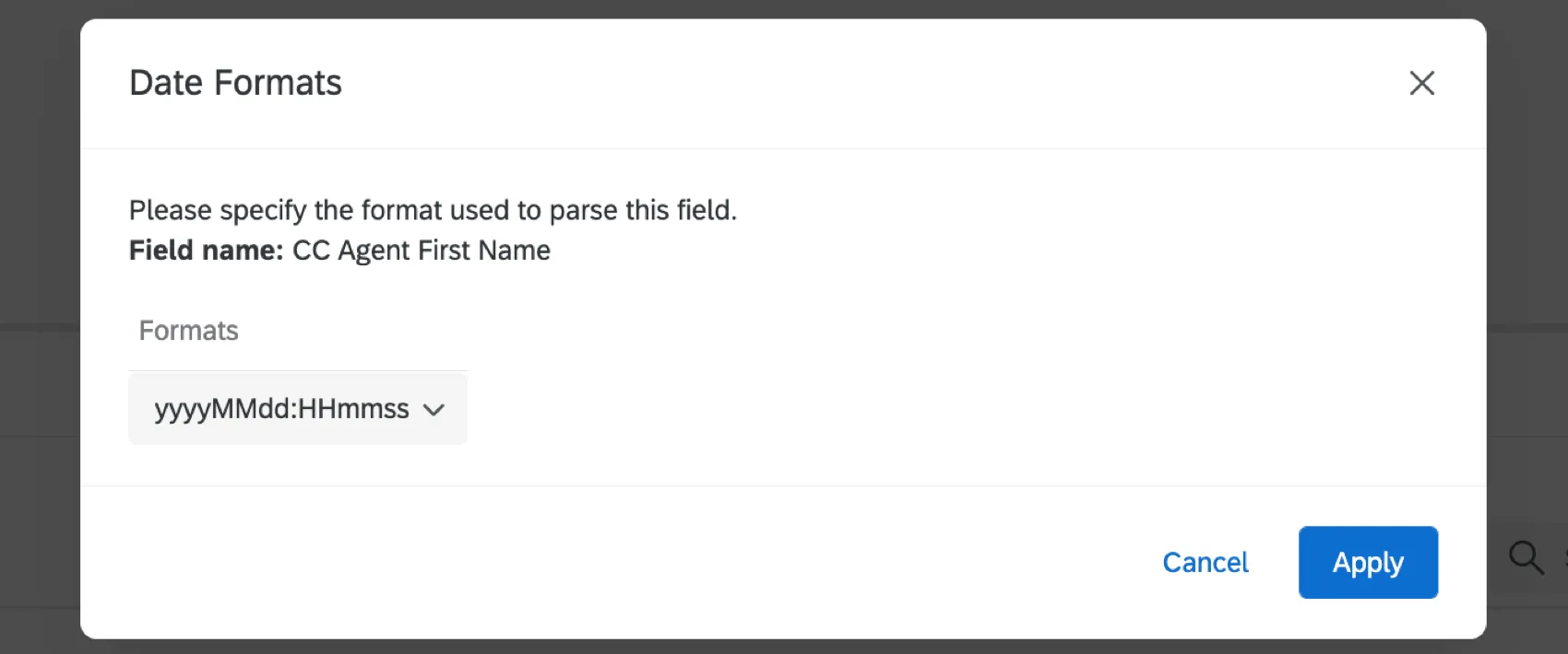 selezionare un formato di data quando si cambia il tipo di campo in data