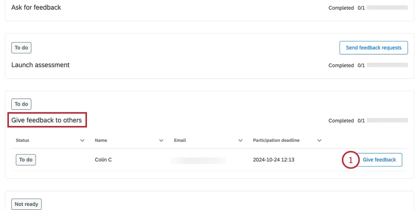 dar feedback como um avaliador