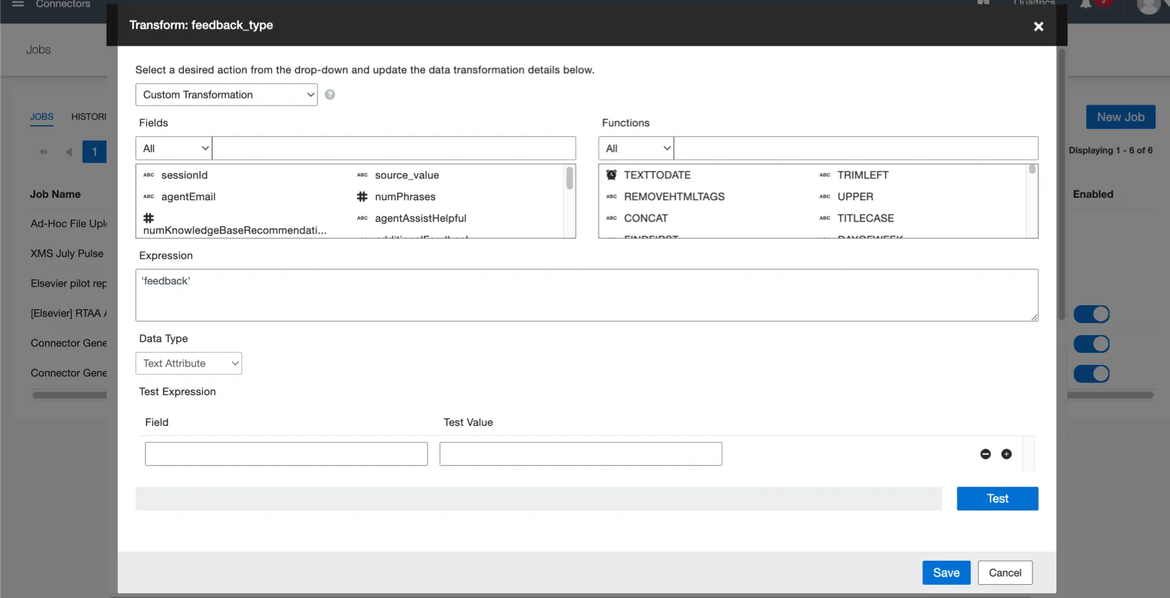a janela de transformações