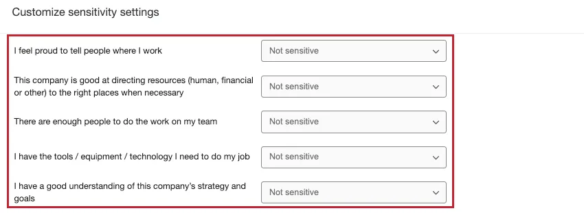 Highlighting not sensitive survey questions in anonymity settings