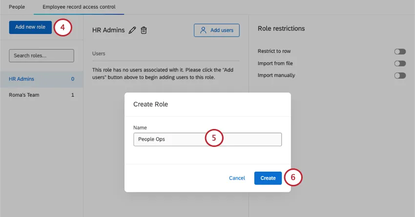 clicking add role and giving the role a name
