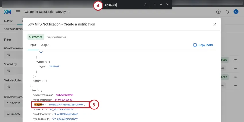 searching for uniqueid