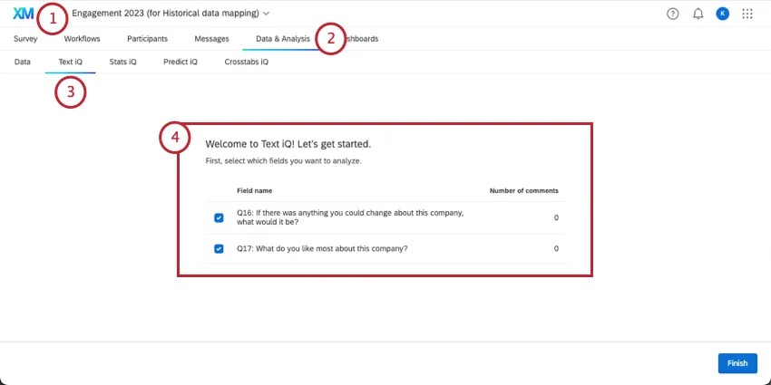 Starting Text iQ in an employee experience project