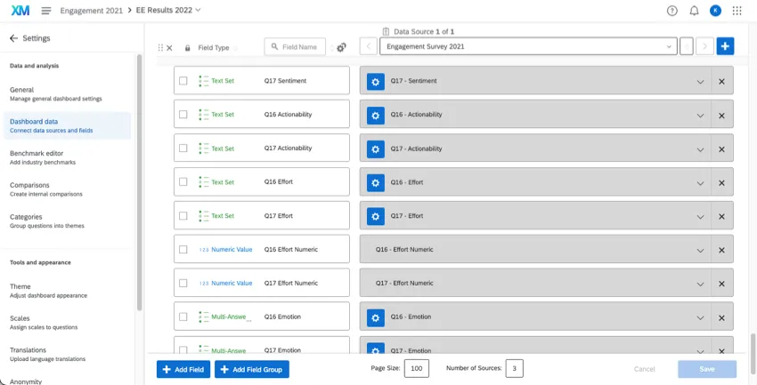 Mapping data for a dashboard