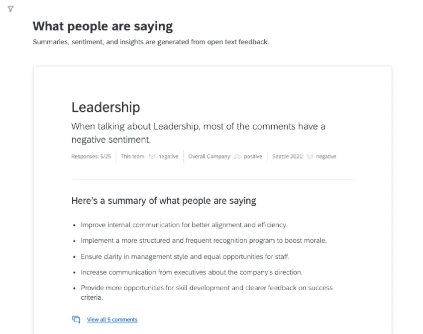 Tables with AI generated sentences and bullet points of main ideas