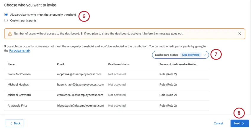 choosing the recipients for the email