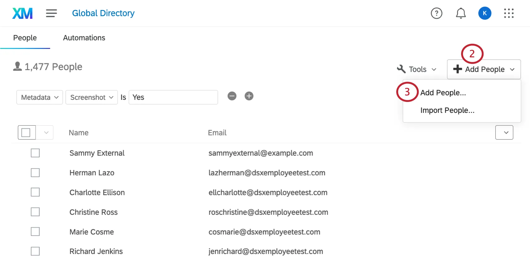 人を追加するをクリックし、人を追加する