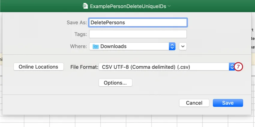 speichern der Datei als Utf-8 Csv-Datei
