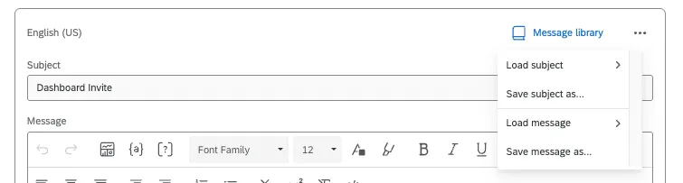 on clique sur le bouton Bibliothèque de messages. un menu souvre alors, qui propose de charger la personne évaluée, denregistrer sous, de charger le message, denregistrer sous...