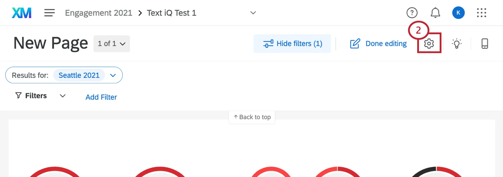 Symbol, das wie ein Bleistift oben im Dashboard aussieht