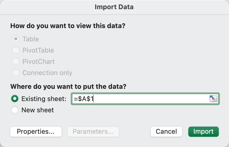 importing data