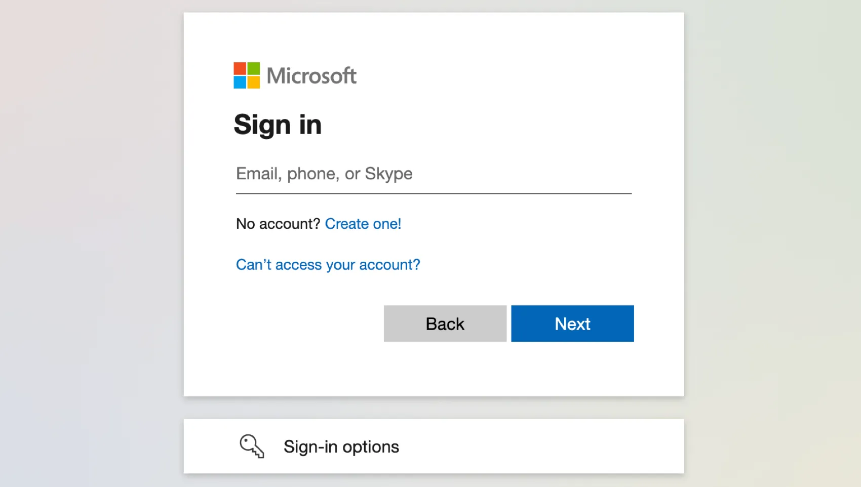 Iniciar sesión en Microsoft