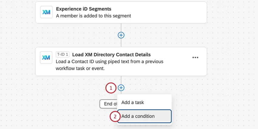 clicking the plus sign and then add a condition