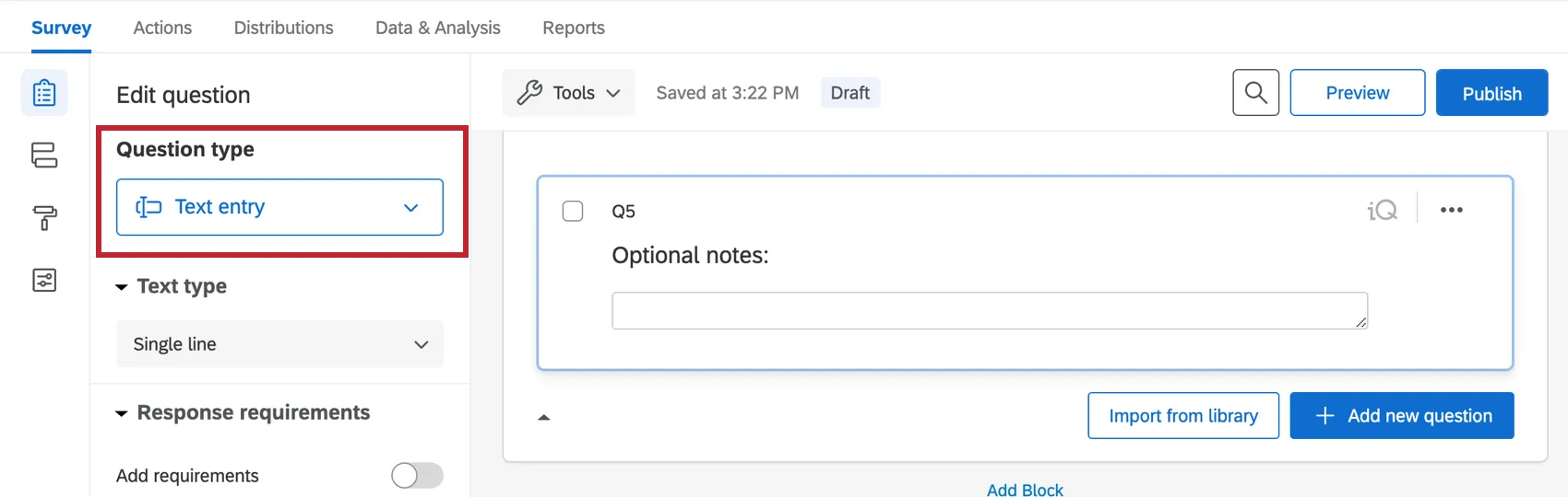 Image of a text entry question