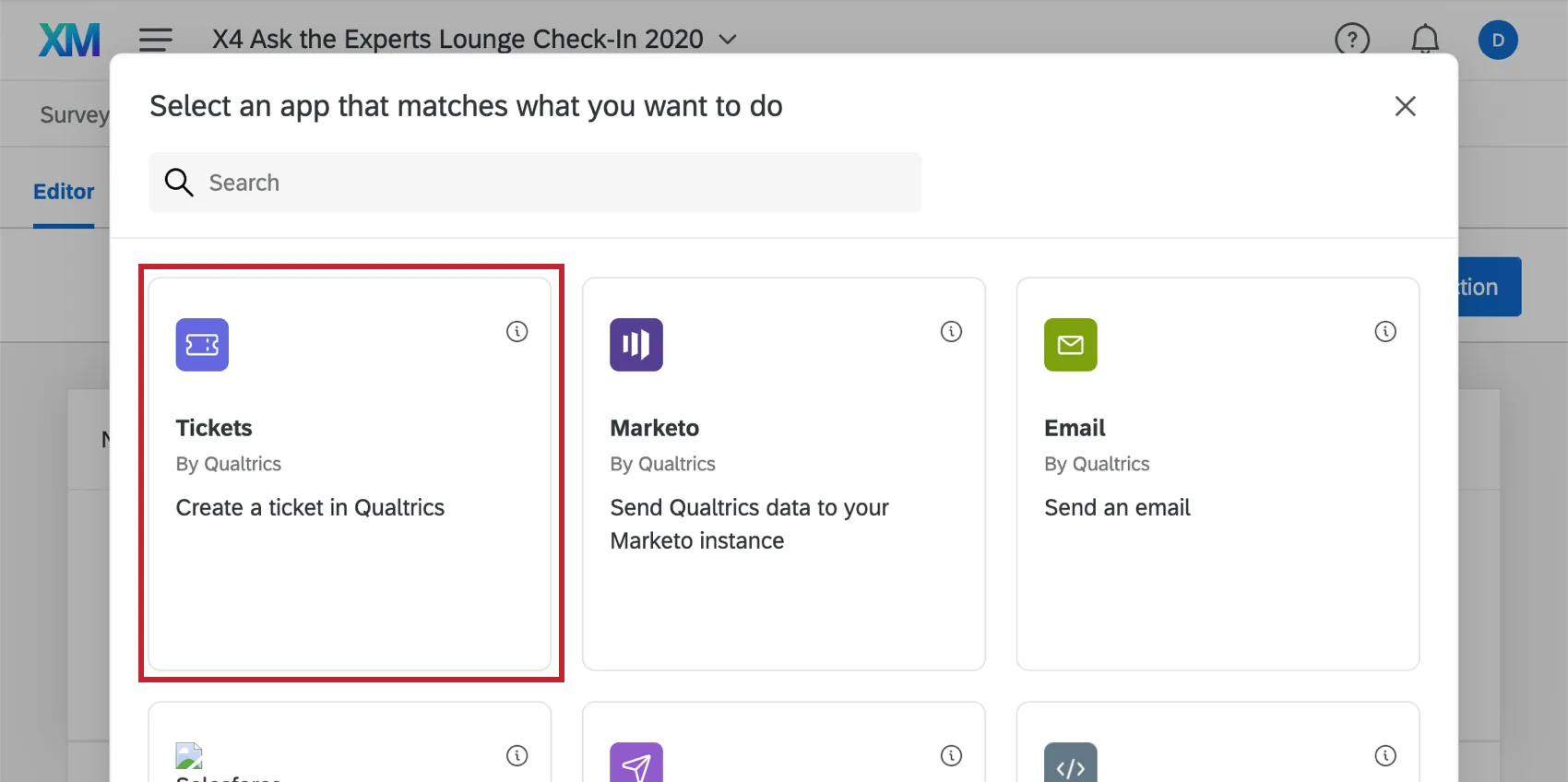Tickets option first in add task window