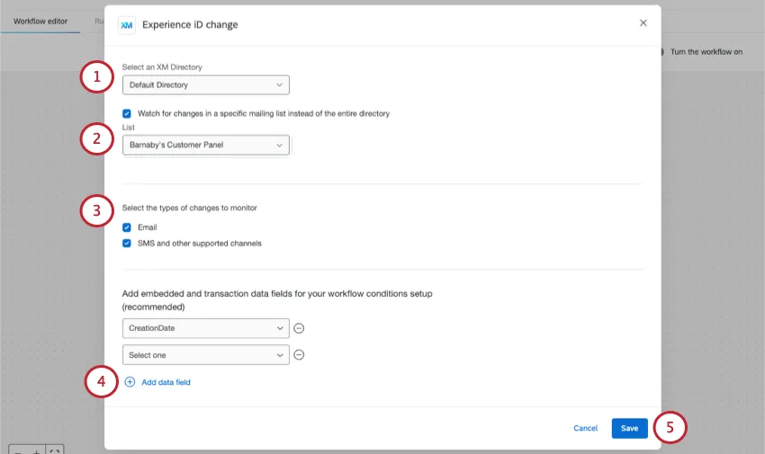 image of page that appears after you select bounce change, showing all the ways you can set up bounce tracking