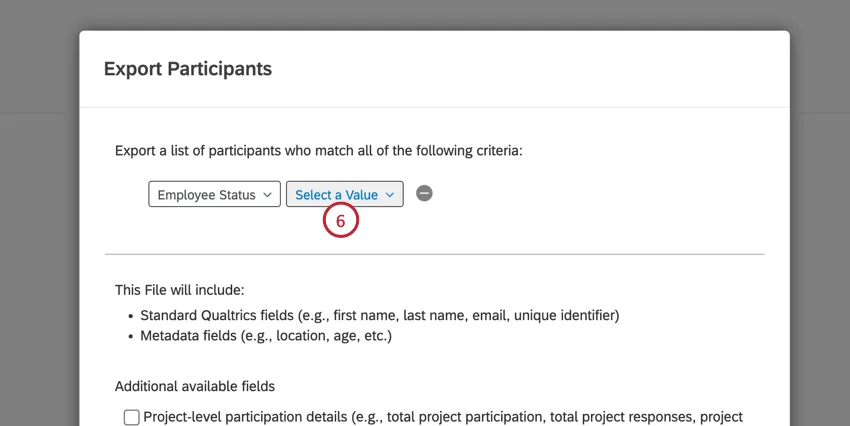 メタデータ値の選択