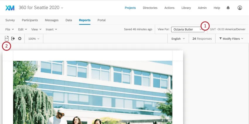 A destra, nella barra degli strumenti, visualizzare dal menu a tendina un soggetto selezionato; nella riga successiva della barra degli strumenti di sinistra, completare il lato opposto, licona PDF