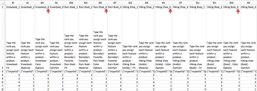 In an example export, the headers is highlighted to show how the export tag, underscore, 3 has now turned to a 6