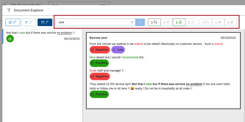 Buscando en el explorador de documentos