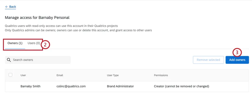 choosing to add owners