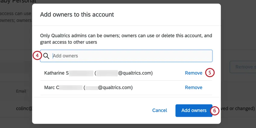 using the search function to find a user to add