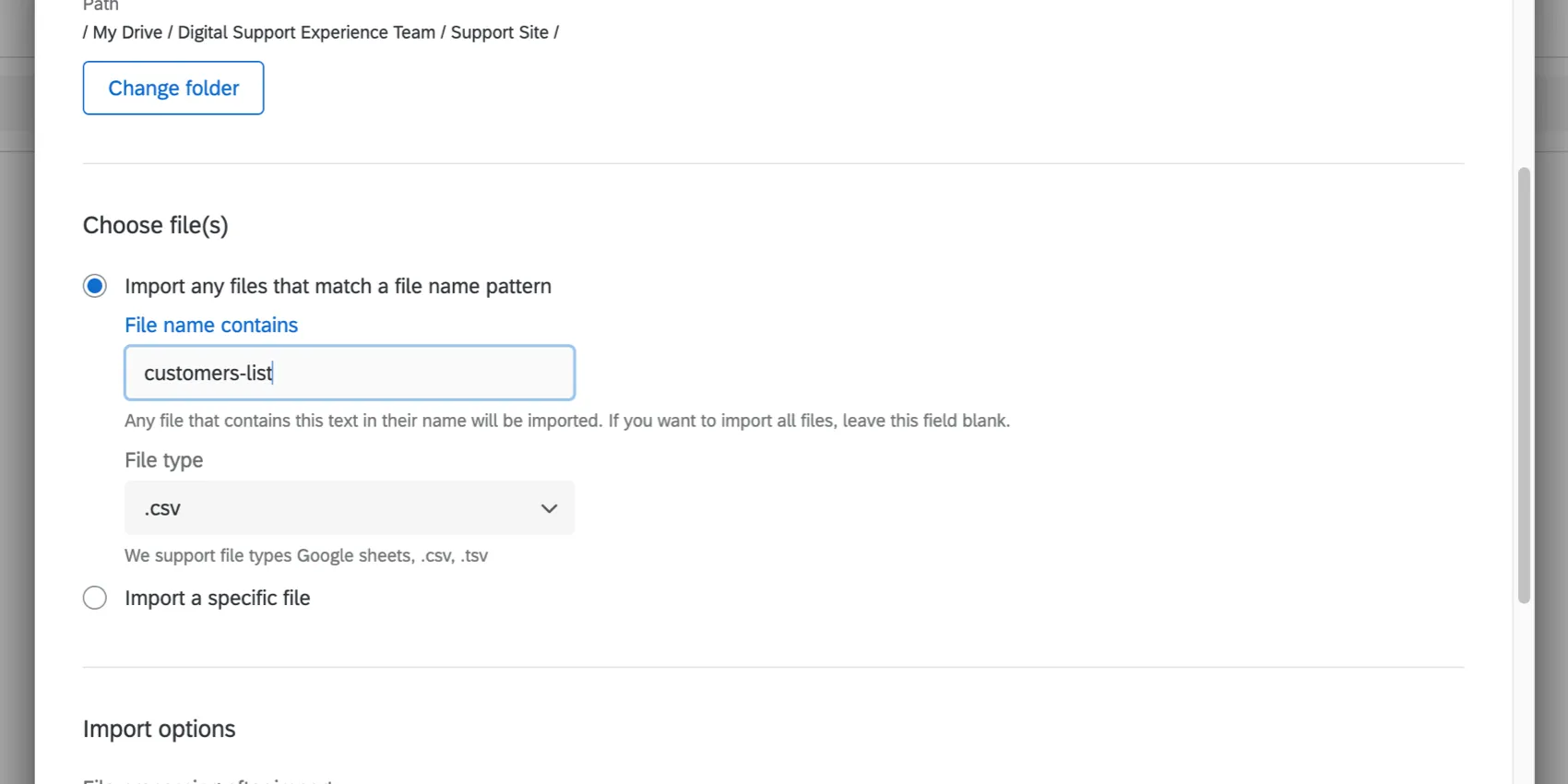 entering the file name and choosing the file type