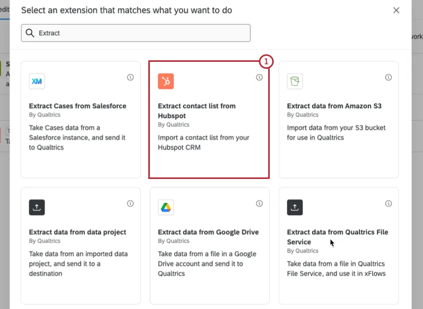 extrair da tarefa do hubspot no menu de seleção de tarefa