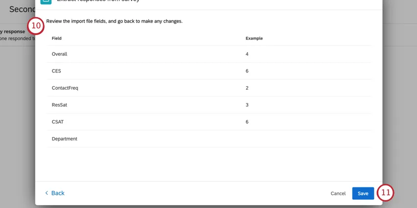 Image of last screen previewing fields
